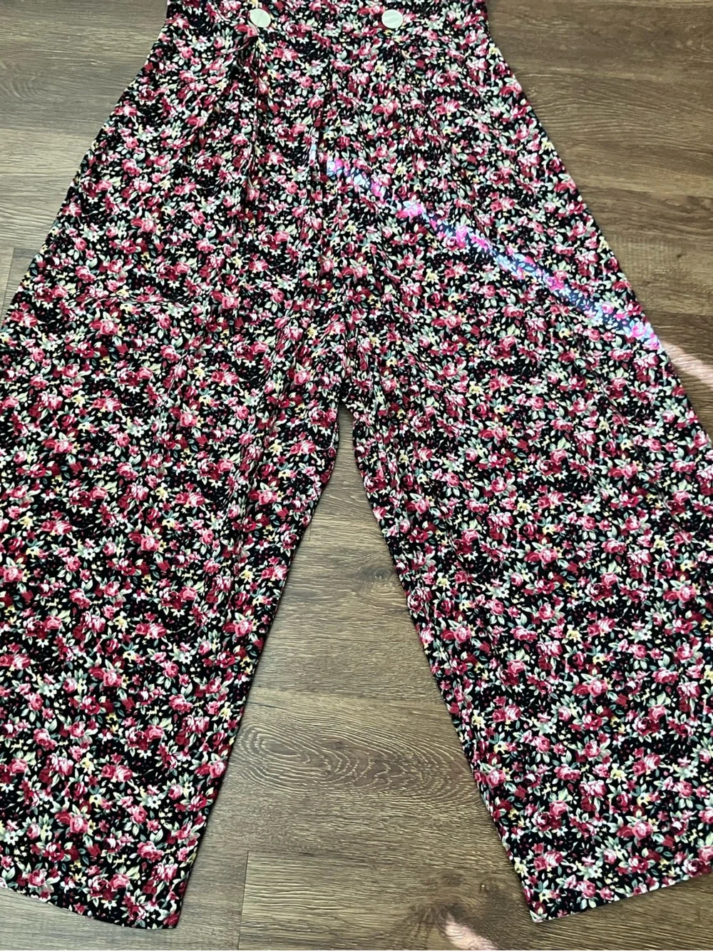 Vintage '90s Jeffrey & Dara Wide Leg Floral Jumpsuit Long Romper Grunge S/M